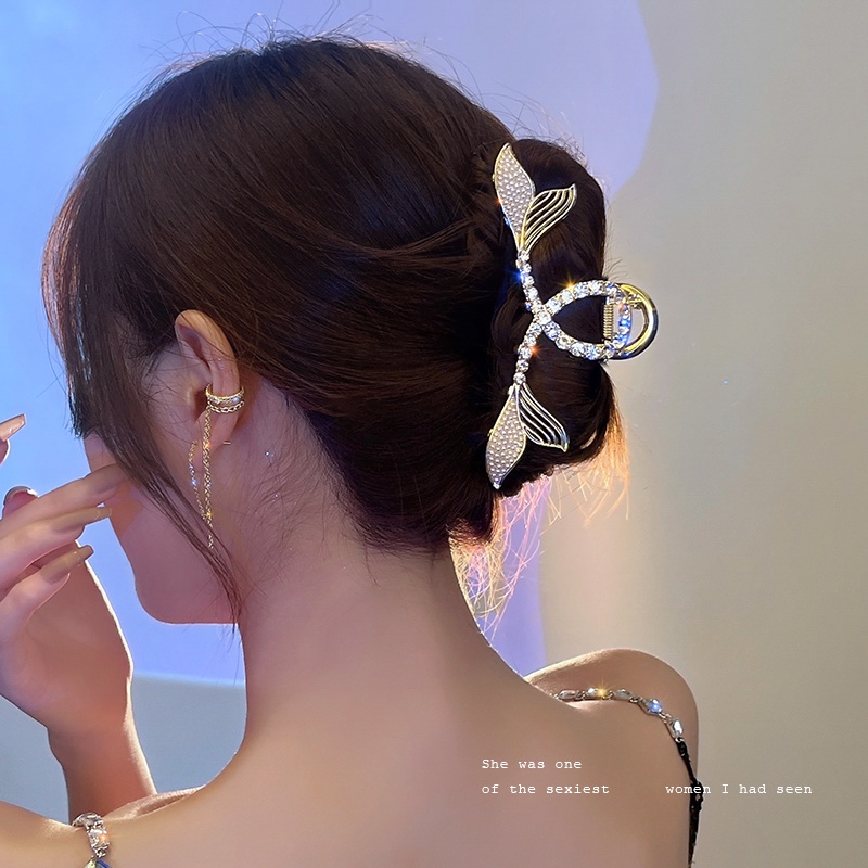 Jepit Rambut Bentuk Bunga Butterfly Aksen Mutiara Dan Kristal