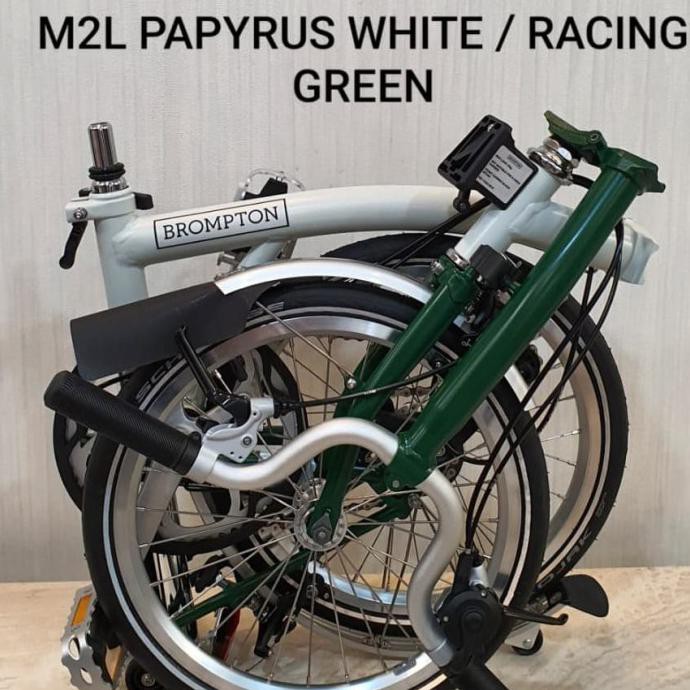 Sepeda Brompton M2L Papyrus White Green