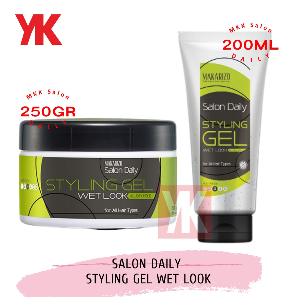 ☑️ YK ☑️ MAKARIZO Salon Daily Stayling Gel Wet Look 250gr 200ML