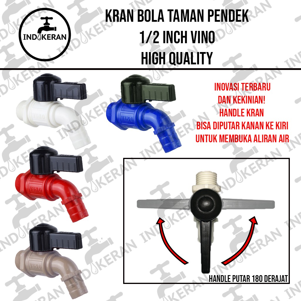 Vino Kran Air Bola Taman Pendek 1 2 Inch High Quality Shopee Indonesia