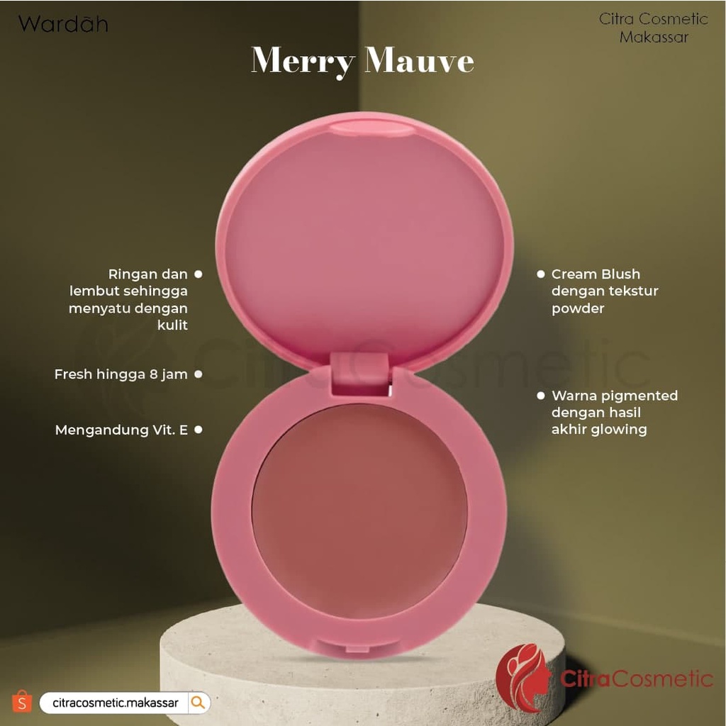 Wardah Colorfit Cream Blush Series Sand Coral | Merry Mauve | Summer Peach