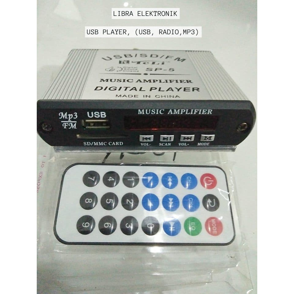 Ampli USB MP3 Player Plus Bluetooth Display FM Radio Dan Remot