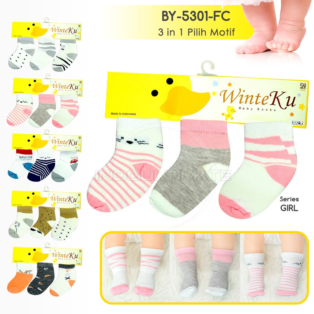 3Pcs Kaos Kaki Anak Bayi Balita Foot Cover Baby Socks Sock BY-5301-FC Pelindung Kaki Anak Bayi Balita Kaos Kaki Bayi Laki laki Kaos Kaki Bayi Perempuan Kaos Kaki Bayi Baru Lahir Newborn Kaos kaki Bayi Karakter Alas Kaki Bayi Sepatu Bayi