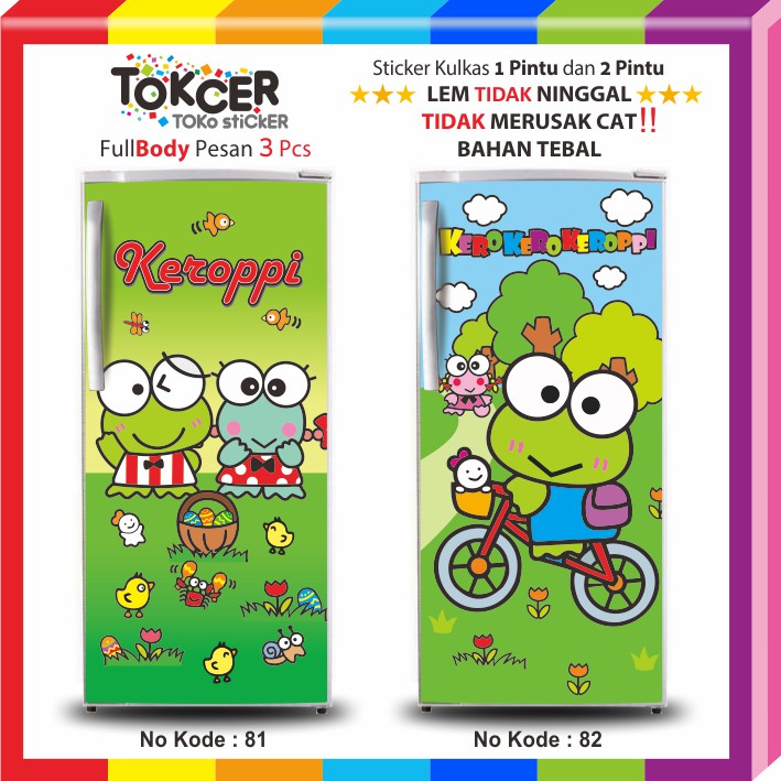 Sticker Kulkas 1 Pintu dan 2 Pintu KEROPPI