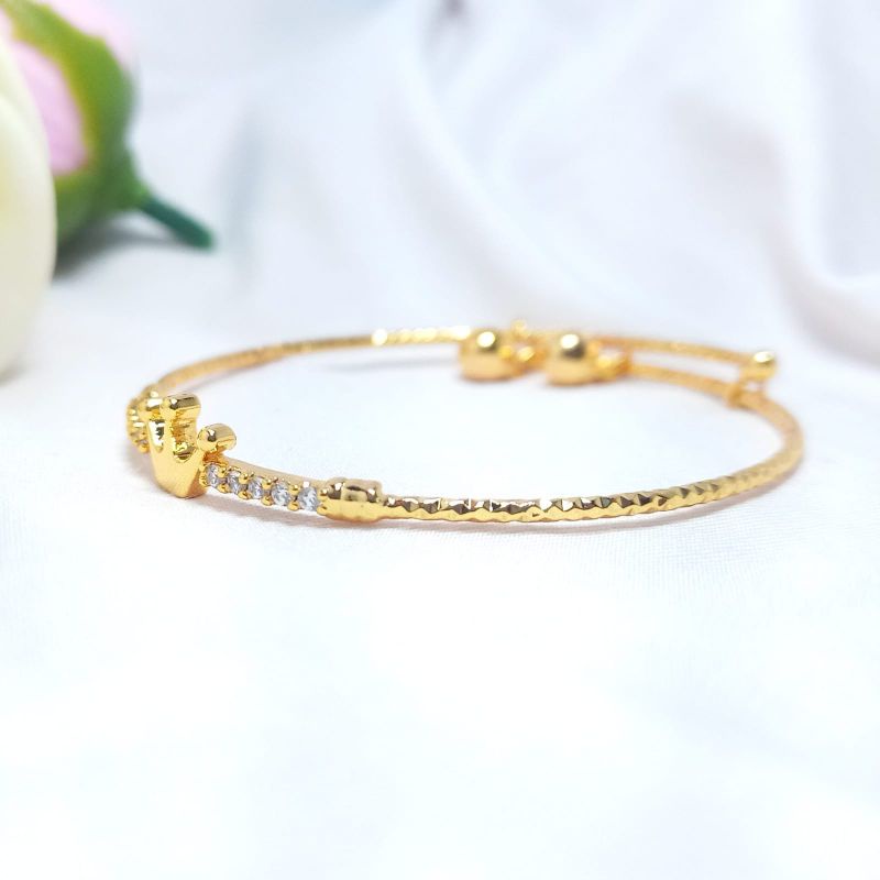 gelang bangle anak mahkota zirconia gelang kaku gelang xuping gelang imitasi gelang anti karat gelan