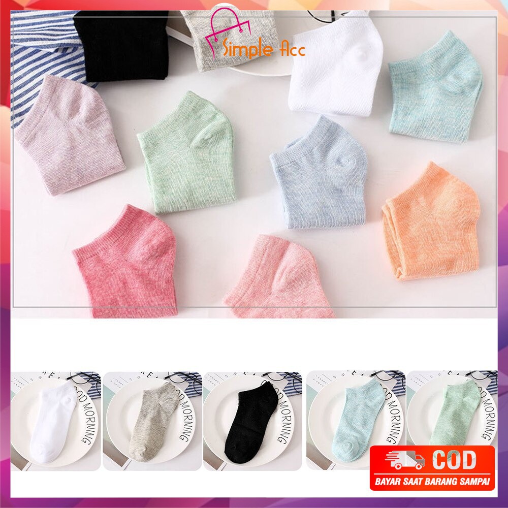 ~COD~ DO-P59 Kaos Kaki Semata Kaki Polos / Kaus Kaki Wanita / Kaos Kaki Ankle Dewasa / Short Socks-4
