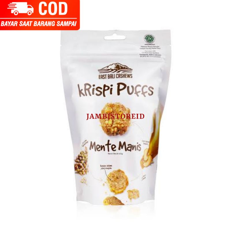 

(JAMBISTOREID) JAMBI LANGSUNG KIRIM East Bali Cashew Krispi Puffs Mente Manis 65gram Jambi