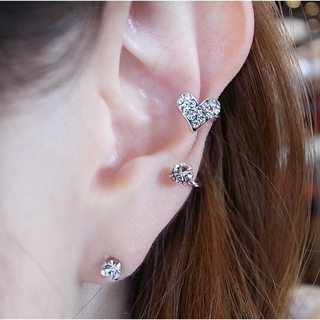 Anting fashion wanita bentuk earcuff love model korea terbaru imut lucu cantik