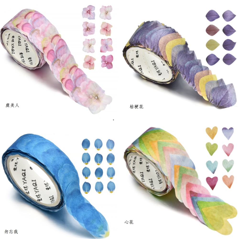 

YAQI FLOWER PETAL WASHI TAPE - SELF ADHESIVE STICKER - STIKER SELOTIP SCRAPBOOK KELOPAK BUNGA KERTAS