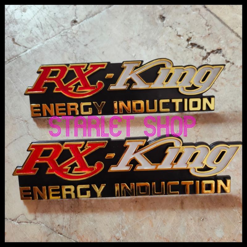 Emblem Box aki Rx king Rxk Rxking energy induction Merah Kiri kanan
