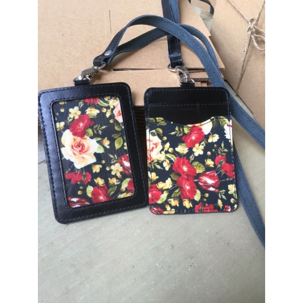 

Idcard holder kulit asli mix canvas black