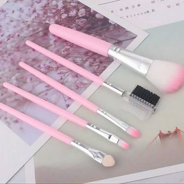 Kuas Make Up Set isi 5 Pink