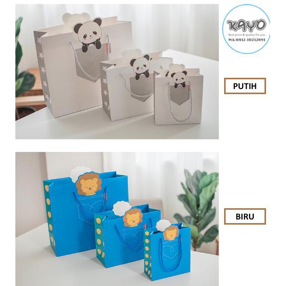 

14.84Ftgrdujh- Paperbag Binatang Lucu, Paperbag Kantong, Paperbag Bingkisan -Toko-Boneka.