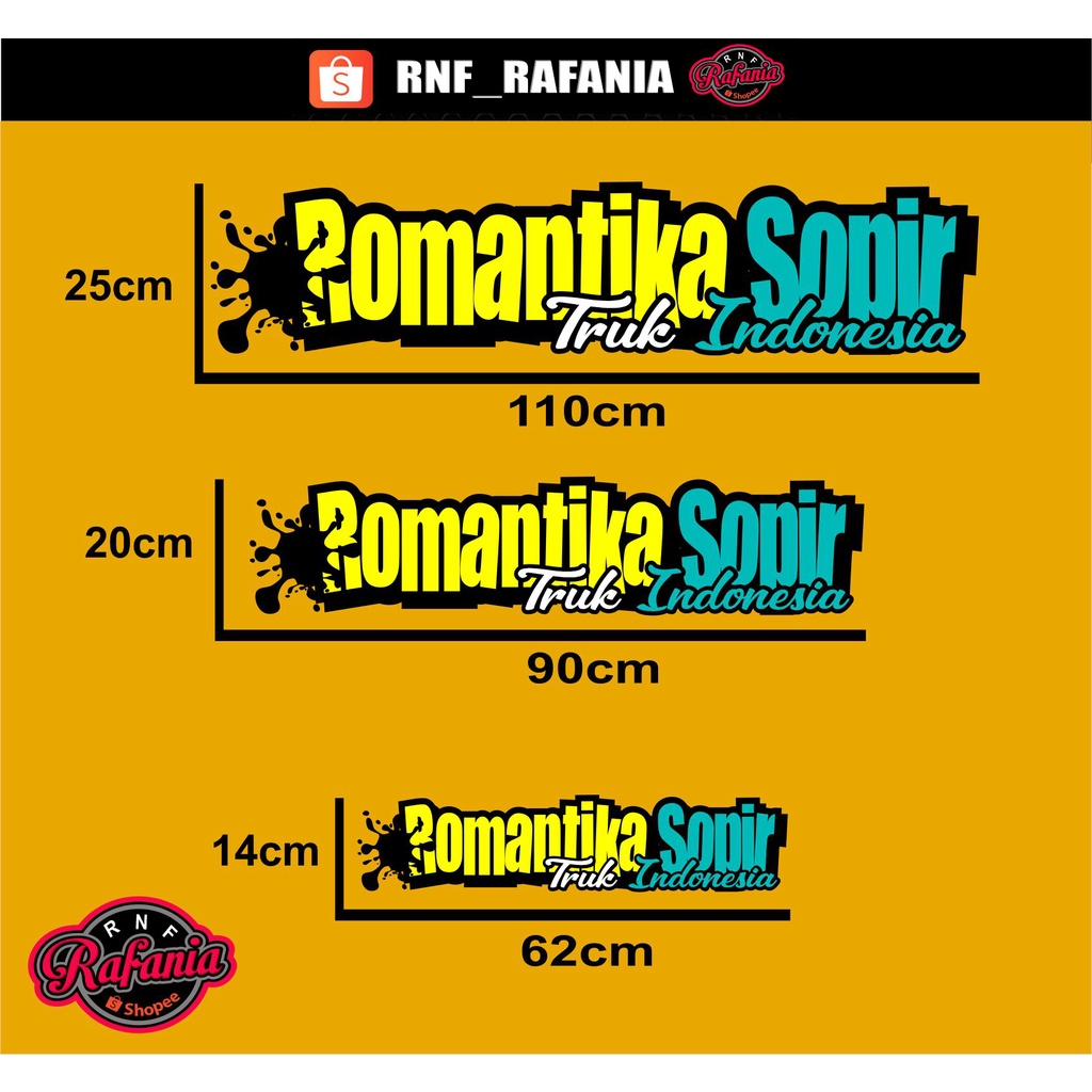 STIKER KABIN MOBIL TRUK ROMANTIKA SOPIR INDONESIA