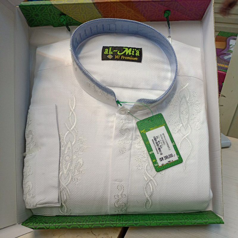 Baju Koko almia 100%ORI MT premium lengan panjang tangan polos-1