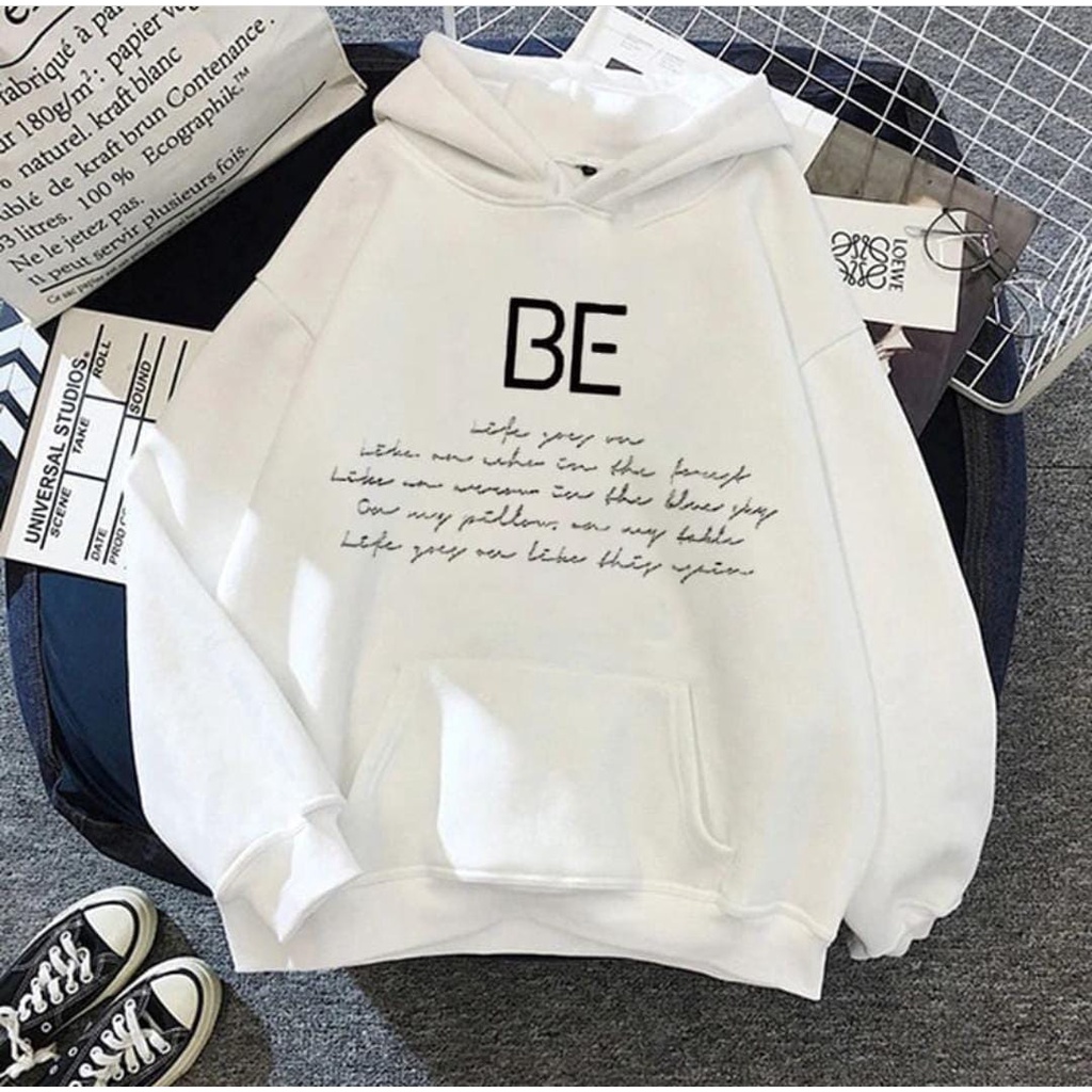 Be BTS Sweater Hoodie Wanita Korean Style Bahan Flacee