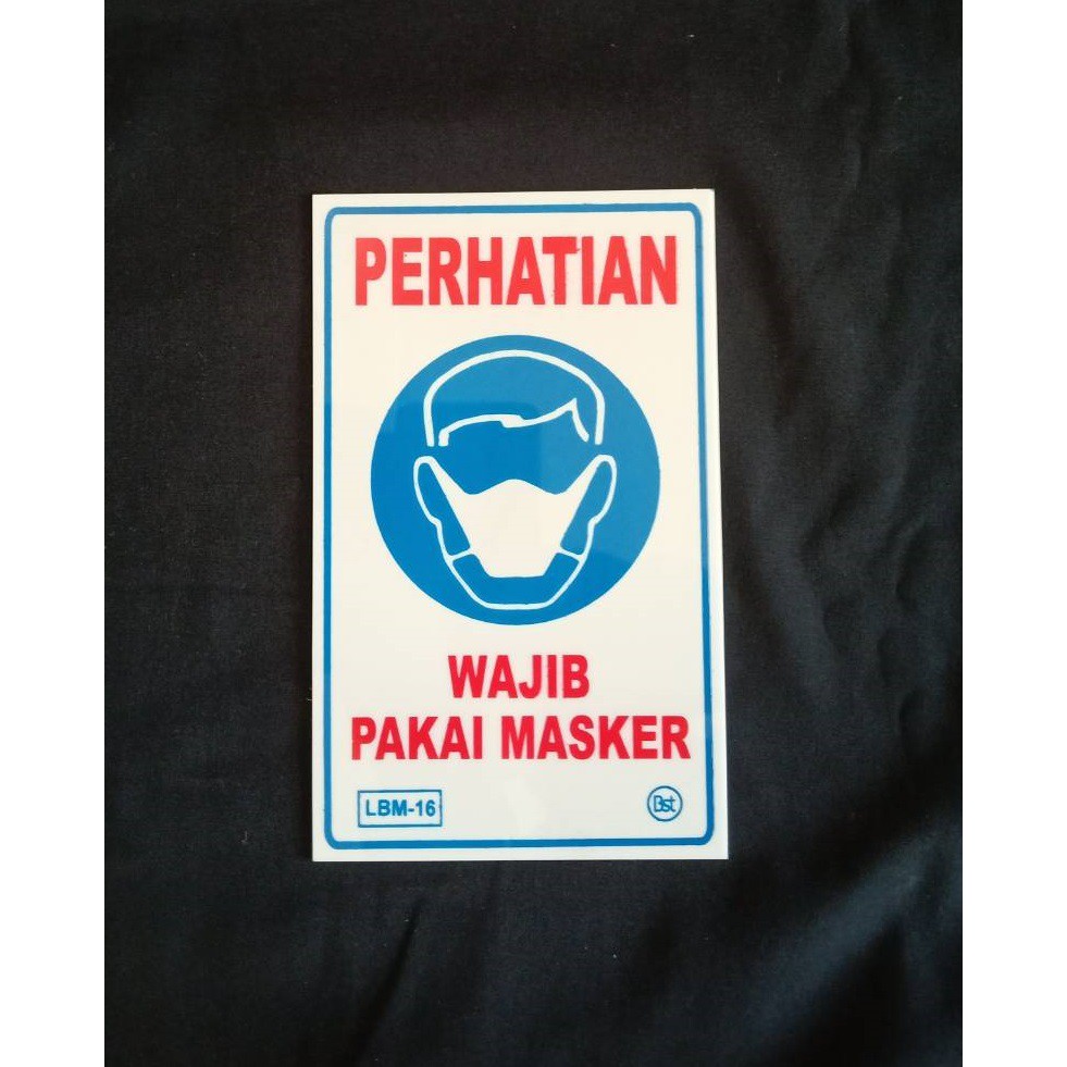 

Label Akrilik Wajib Pakai Masker Medium