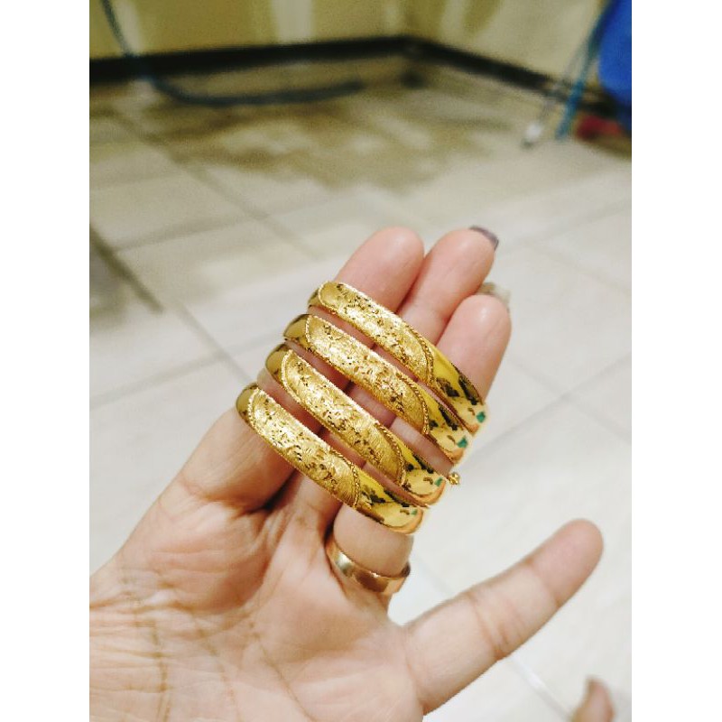 GELANG BANGKOK ANAK TANGGUNG ( PERAK 925 ) LAPIS EMAS 24K