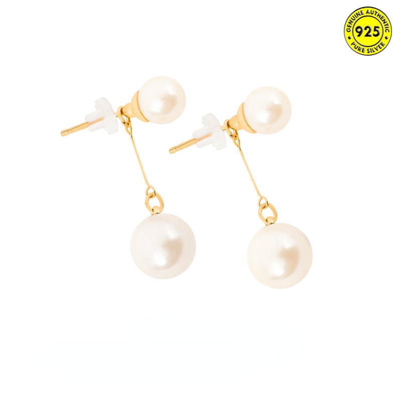 Women's Double-Sided Pearl Earring Ear Clip without Pierced Ears