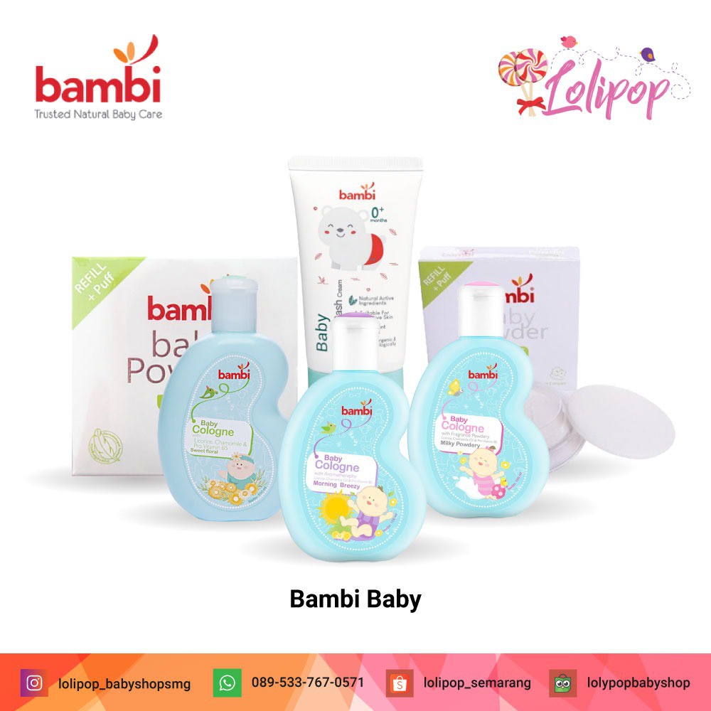 Bambi Baby Powder Compact / Refill + Puff 40gr