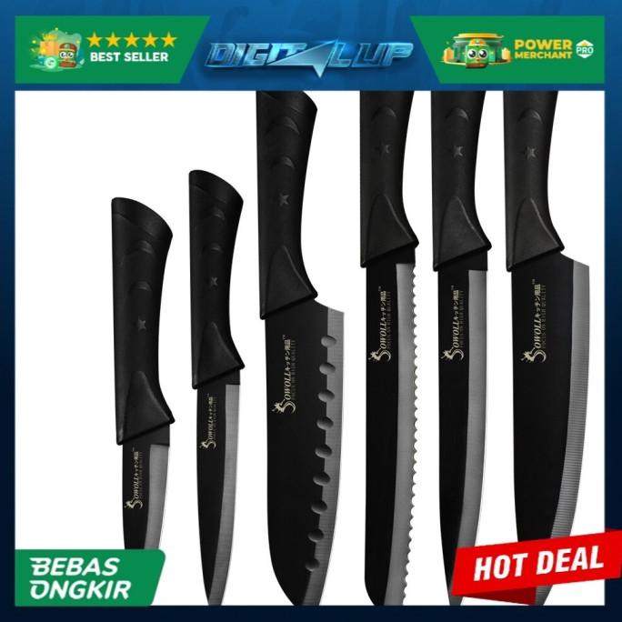 

Sowoll Set Pisau Dapur Kitchen Knives Stainless Steel 6 Pcs - Dsw-058 Mamazira40