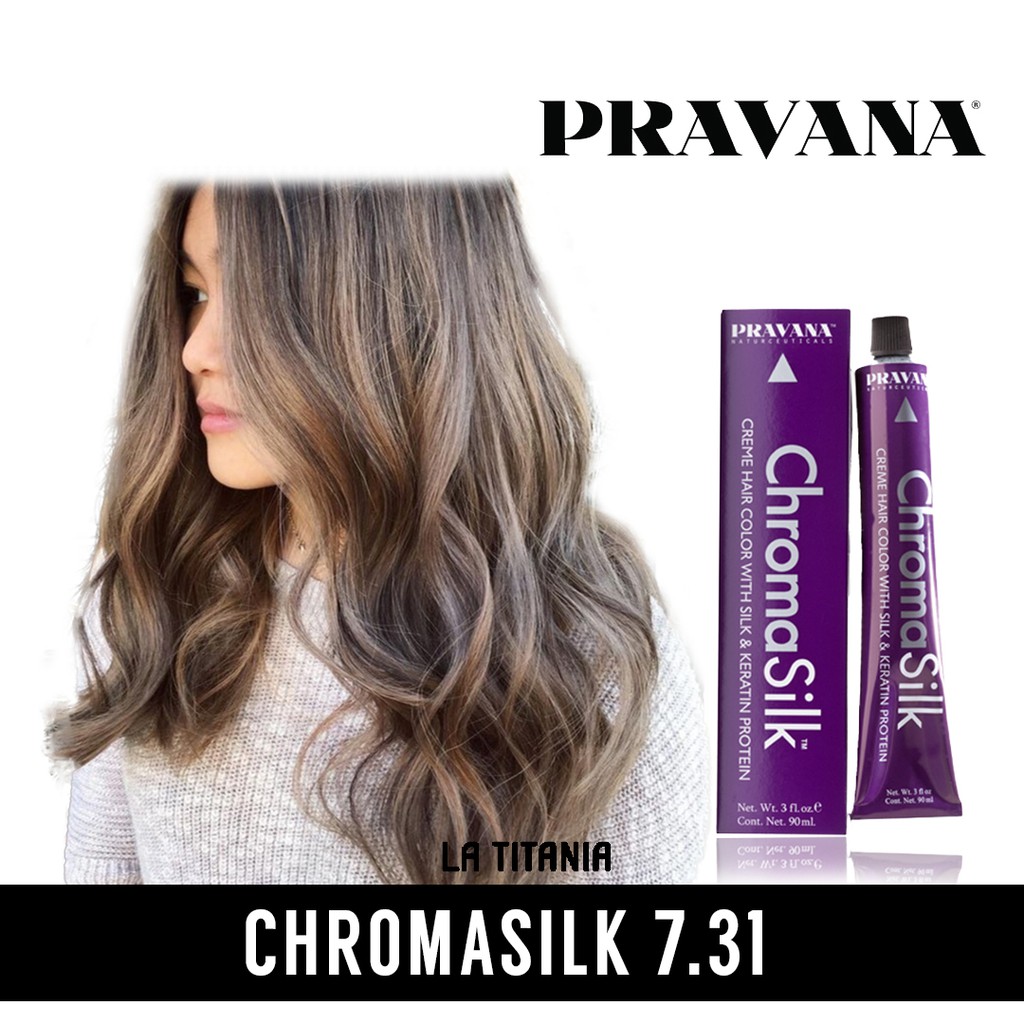 PRAVANA CHROMASILK 7 31 GOLDEN ASH BLONDE Cat  Rambut 