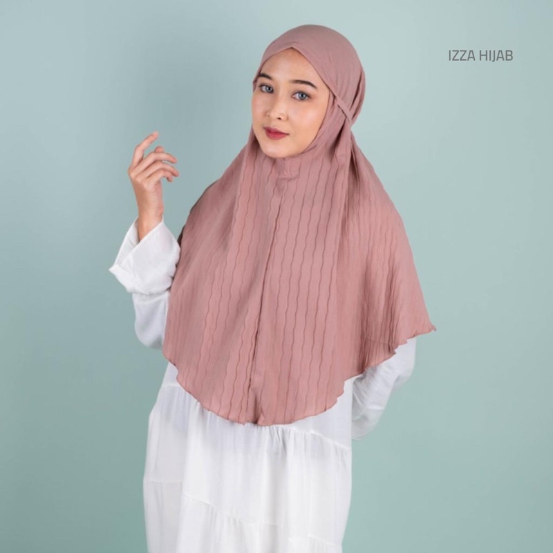 Bergo Tali Maryam Plisket gelombang Cinta Diamond Crepe