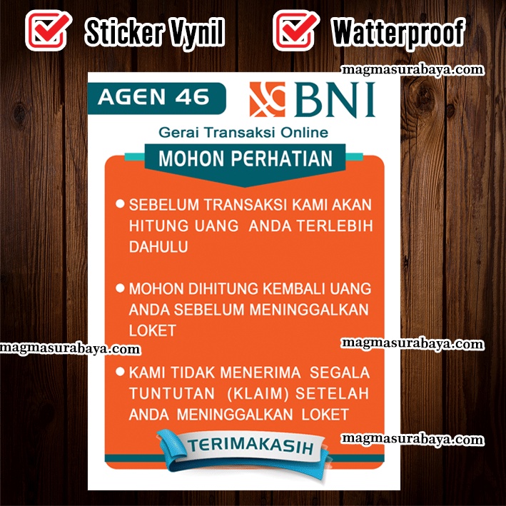 

Stiker Agen BNI
