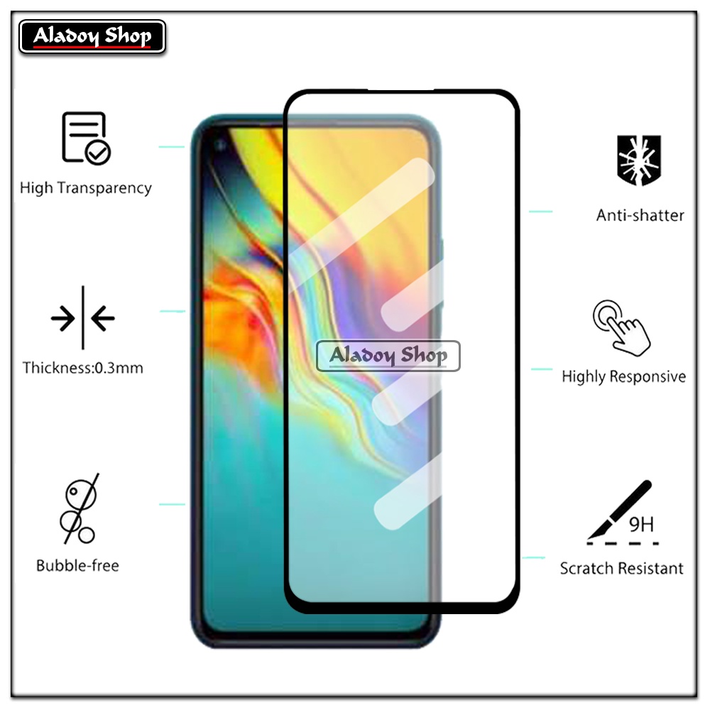 PAKET 3 IN 1 Tempered Glass Layar Infinix Hot 9 Free Tempered Glass Camera dan Skin Carbon