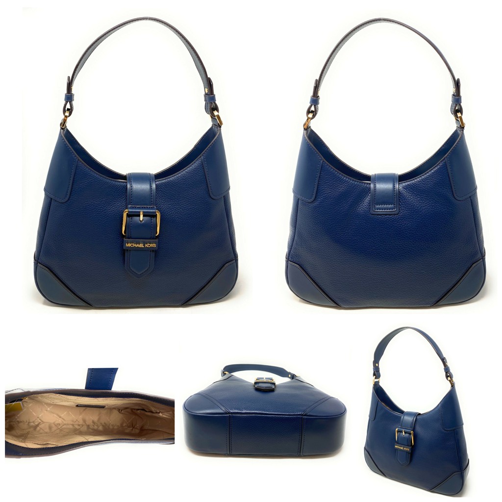 Tas MK Lillian medium shoulder navy sz 32x28x7cm