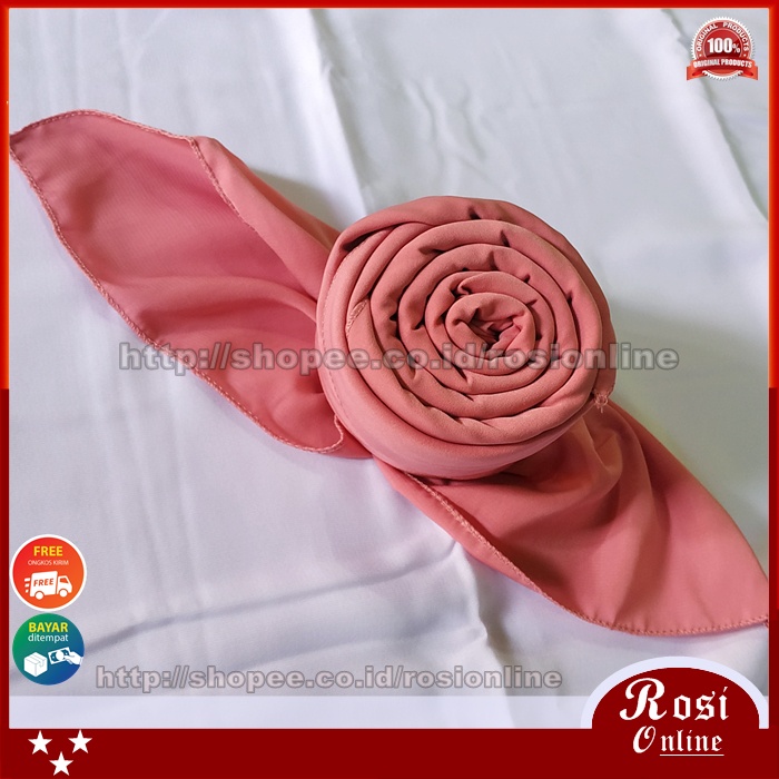 Pashmina Jumbo Syari Wolfis Italiano 200x75 Ala Sabyan Malay Crepe Stretch Polos-Dusty Pink