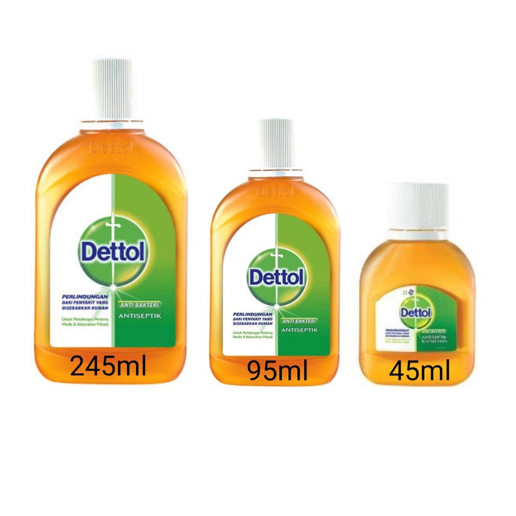 DETTOL Cairan Antiseptik 245 ML 95 ML 45 ML Cair Anti Kuman Detol