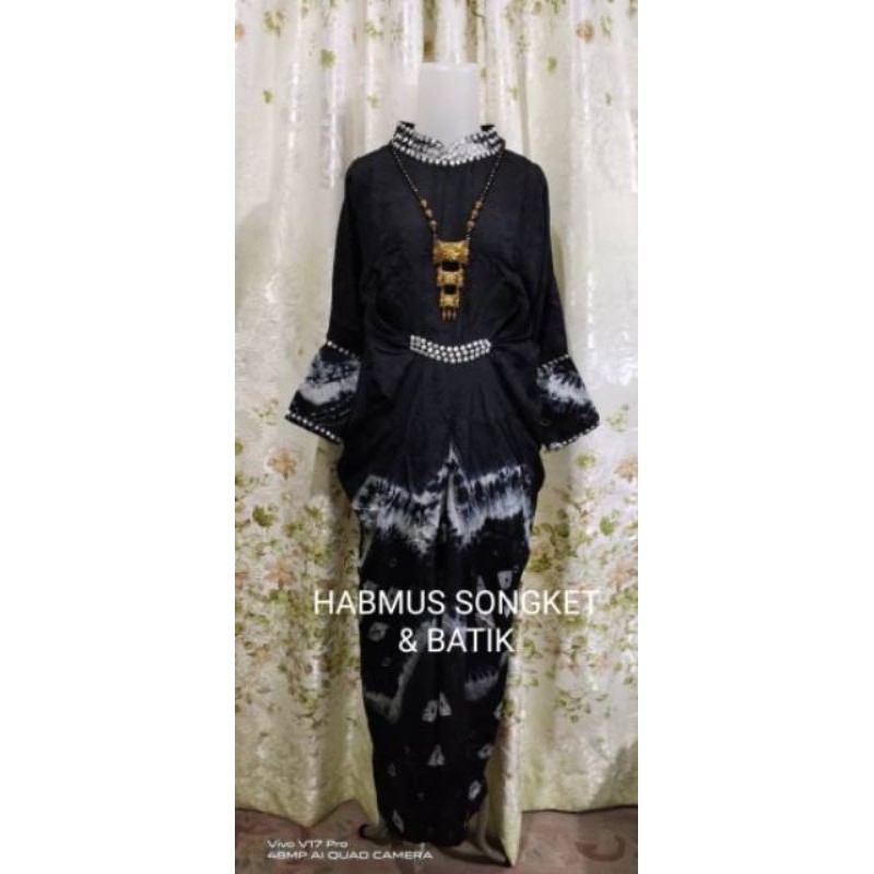 GAMIS JUMPUTAN PALEMBANG ASLI SUTRA VISCOSE MOTIF KAFTAN