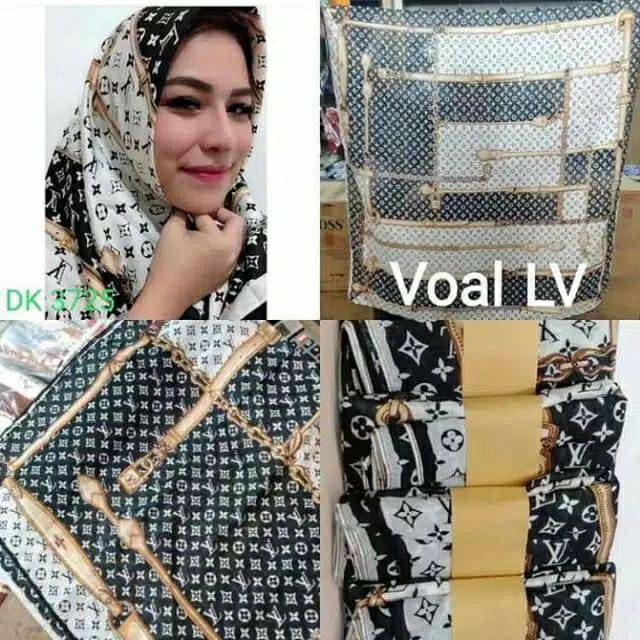 TERBARUHijab Voal Denay KW motif LV || Denay KW Kerudung Segi Empat Terbaru