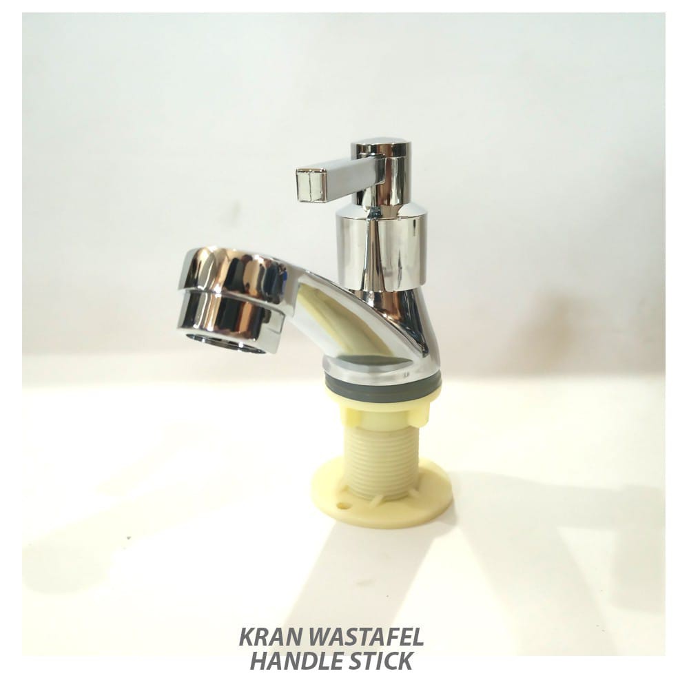 Kran Wastafel  Stainless 1/2 Inch Model Engkol