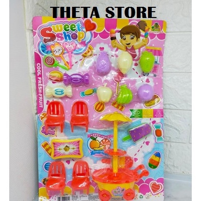 MAINAN MASAK MASAKAN ANAK 2230 MAINAN JUALAN SET GEROBAK ES KRIM DAN PERMEN MAINAN ANAK PEREMPUAN