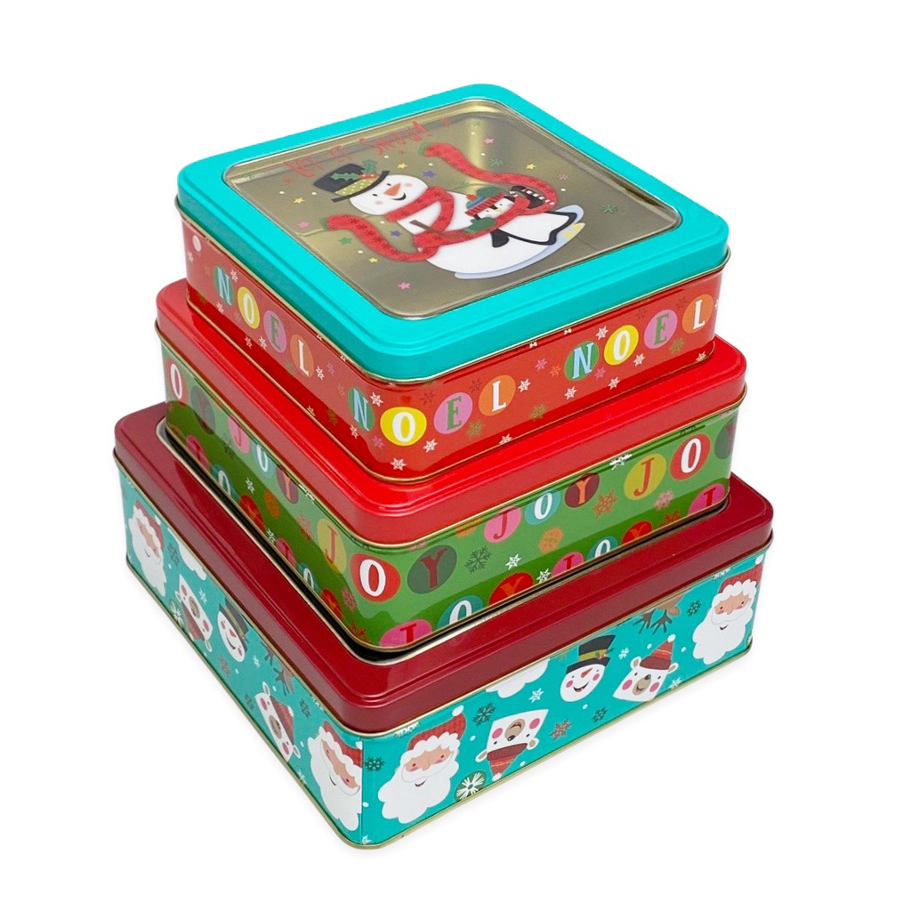 

W! Accessories Kotak Kaleng / Tin Box Natal Set Santa Tutup Mika 63321301