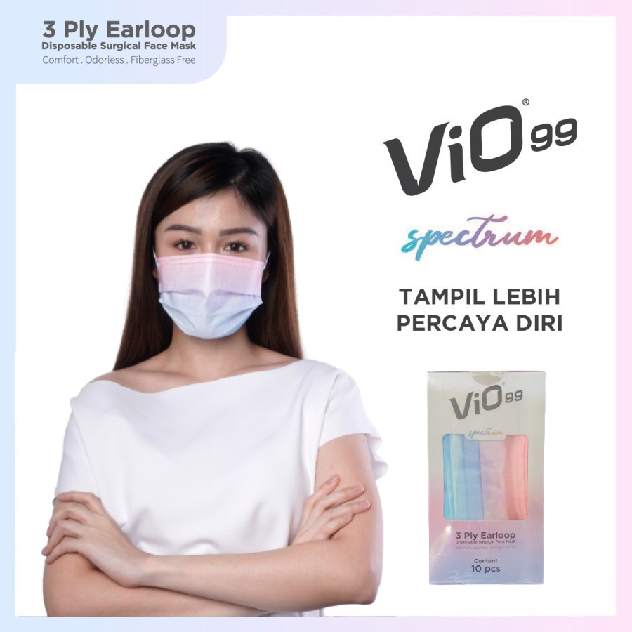 Vio Mask Vio 99 Spectrum Masker Medis 3 Ply Perbox Isi 10 - Sky