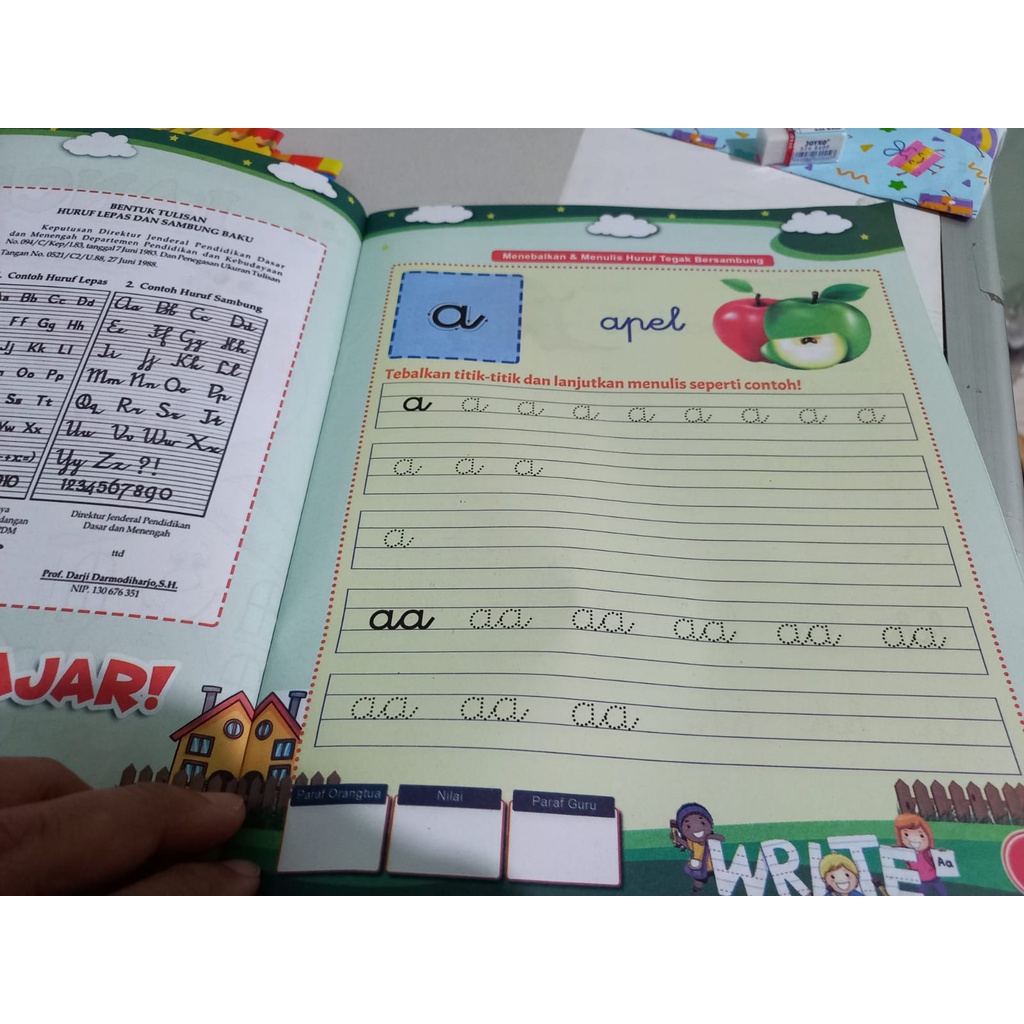 Lancar Menulis Huruf Teegak Bersambung - Buku Aktivitas Anak Belajar TK PAUD SD Belajar (FULL COLOR)