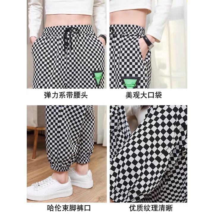 FEMME - CELANA JOGER MOTIF KOTAK BAHAN KNIT