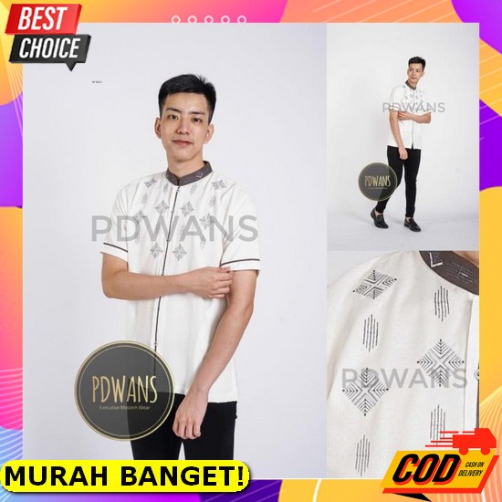 Firsthand Baju Koko Pria Haekal Hijau Tosca Kurta Dewasa Premium Baju Koko Lengan Pendek Kemeja Musl