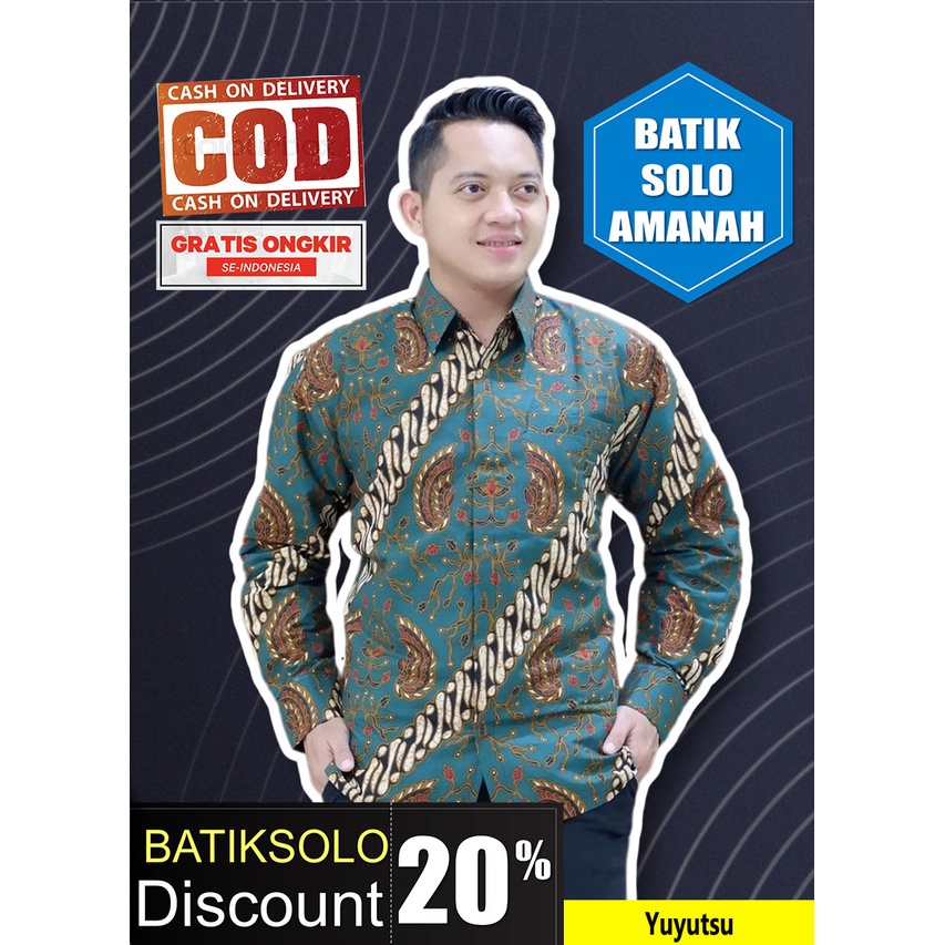 Yuyutsu KEMEJA BATIK SOLO FULL FURING ATASAN PREMIUM MODERN KATUN HALUS BATIKSOLOAMANAH KOPRI PGRI K