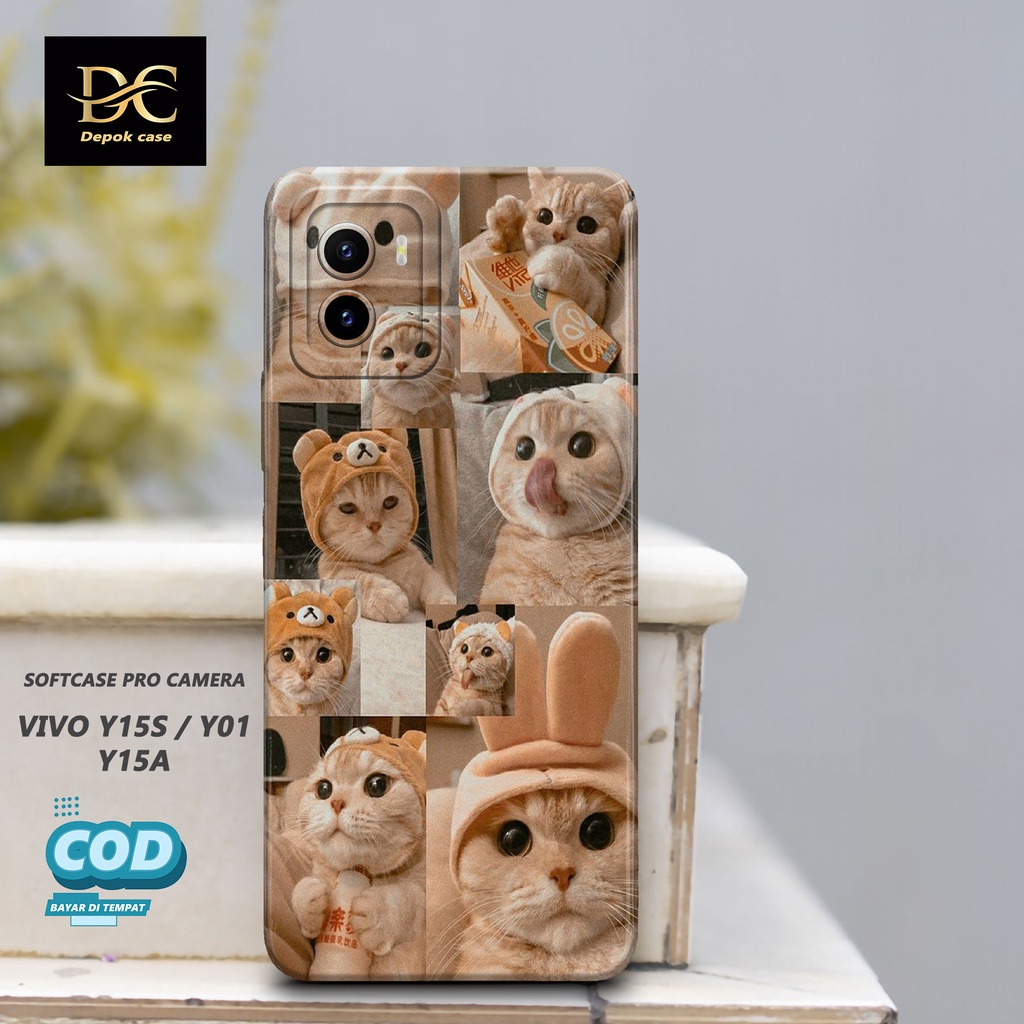 Case Vivo Y15s / Y01 / Y15A Terbaru - Fashion Case KUCING - Casing Hp Vivo Y15s / Y01 / Y15A Terbaru