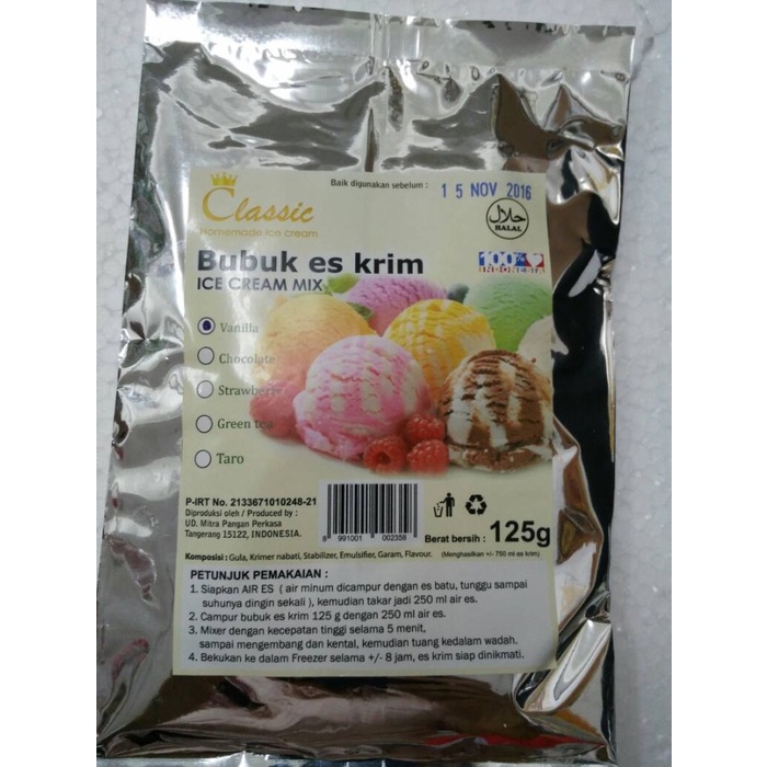 

ds20112s Classic Bubuk Es Krim (Premix Es Krim) 125G Xa20X1