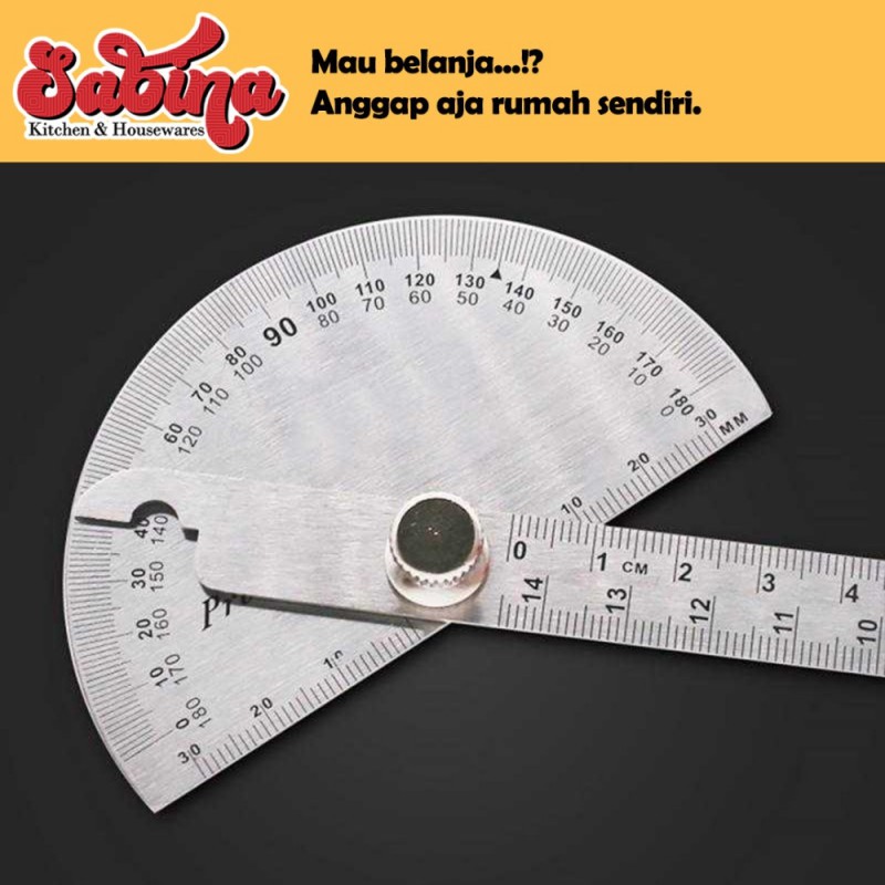 Protractor Penggaris Jangka Ruler Aluminium 14.5cm 180