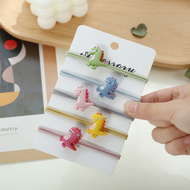 MURMURE.ID | IKAT RAMBUT ALA KOREA MOTIF DINOSAURUS KUNCIR CANDY IMPORT MURAH KARET RAMBUT DINO HA059-7