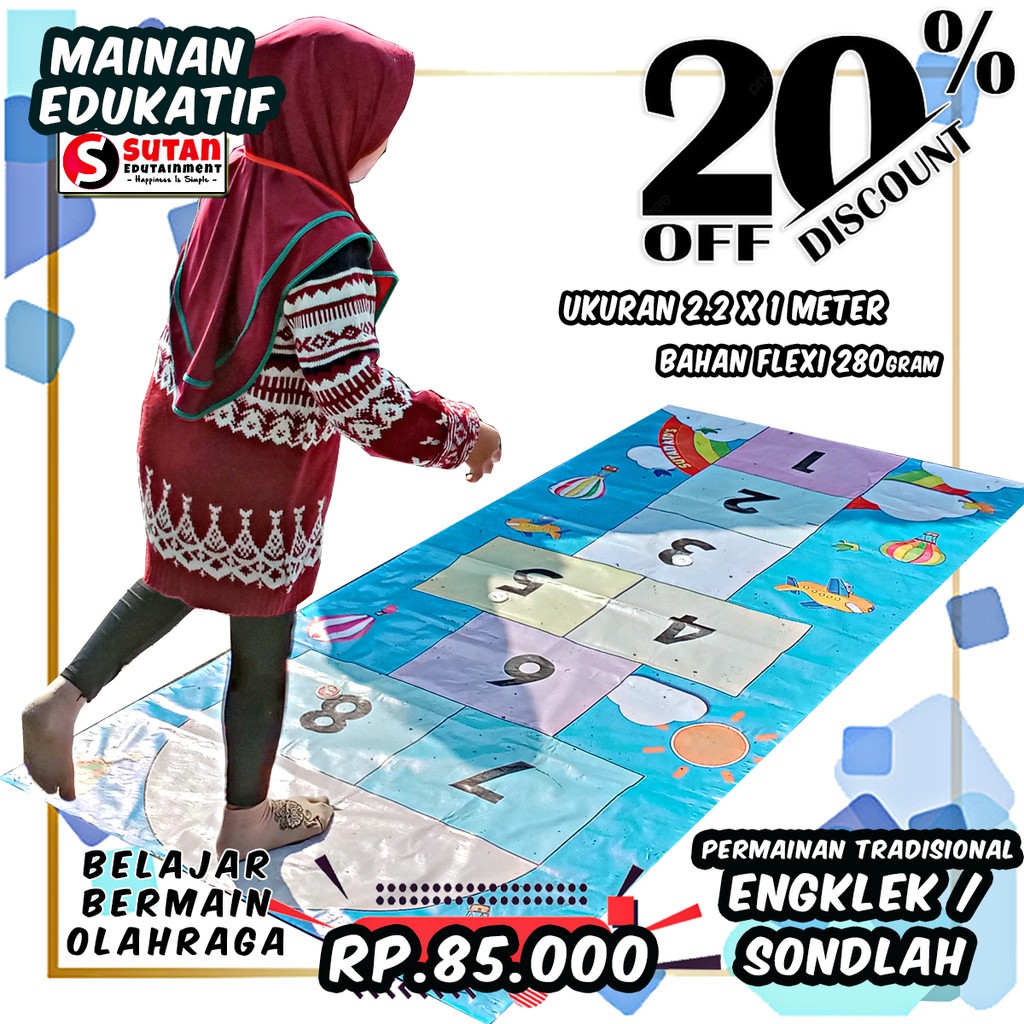 VIRAL permainan engklek / karpet engklek / ular tangga / mainan edukasi