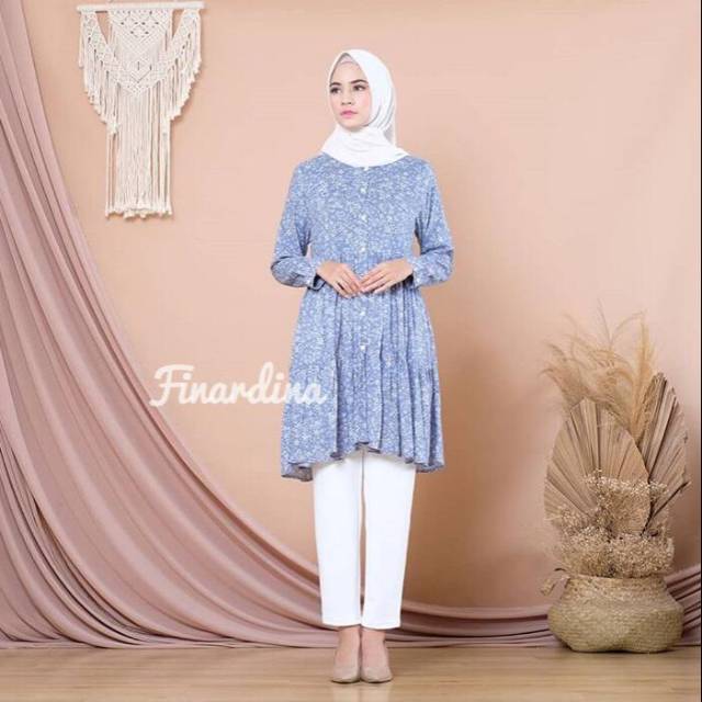 Midara Tunik // Tunik Motif Bunga Bahan Rayon Adem Busui Friendly