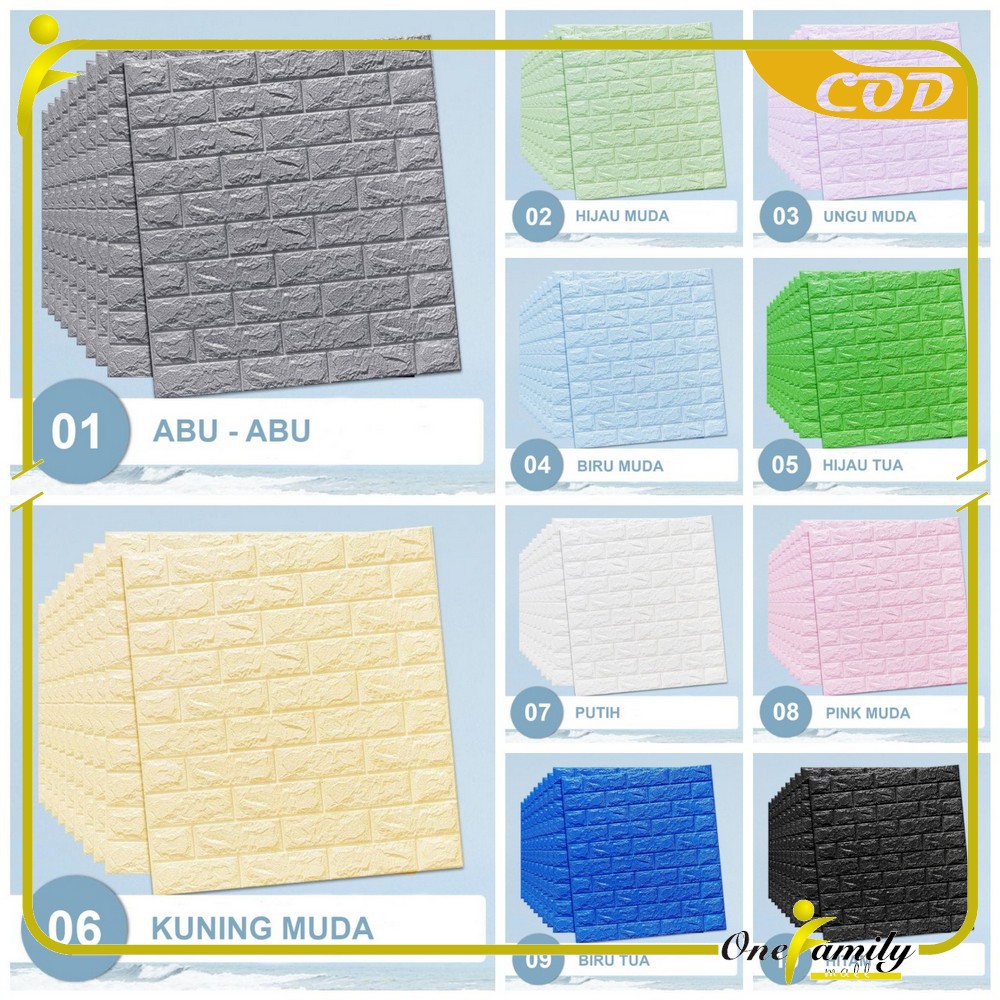 ONE-C55-58 WallSticker Kayu Wallpaper Dinding 3D Wall Sticker Foam Batu Bata Walpaper Dinding Murah-BATU BATA