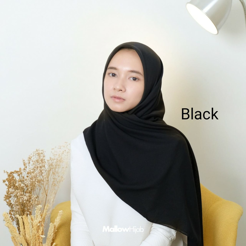 Basic Voal Hijab Segiempat Premium Voal by Mallow Hijab-Black 120x120